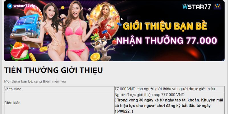 Tổng quan về ưu đãi tặng thưởng 77K