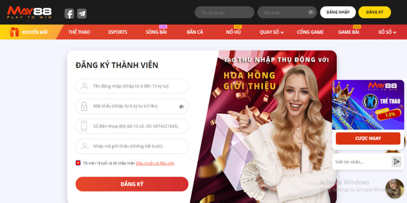 Hướng dẫn đăng ký May88 trên website chính thức